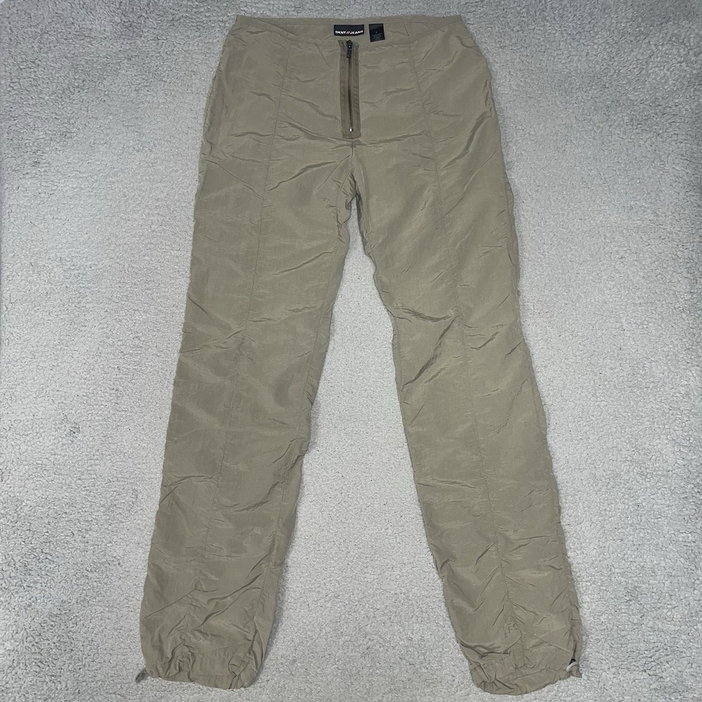 VTG DKNY Jeans Utility Pants Women's Sz 5 (28x32) Army Green Parachute Gorpcore